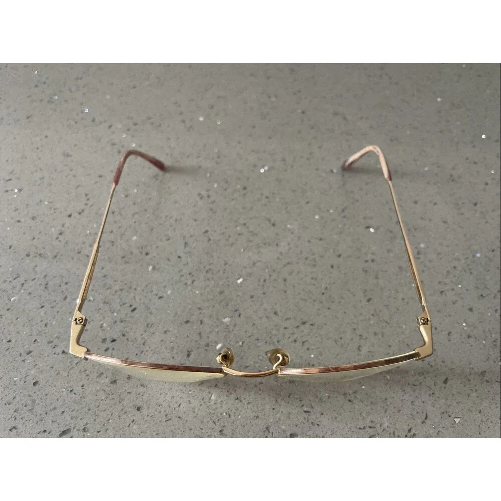 Safilo Eyeglasses Frames ONLY Gold Metal Full Rim 52-19-135 Gold Italy Half Rim